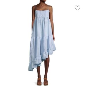 FRAME Gemma Asymmetrical Striped Dress- S